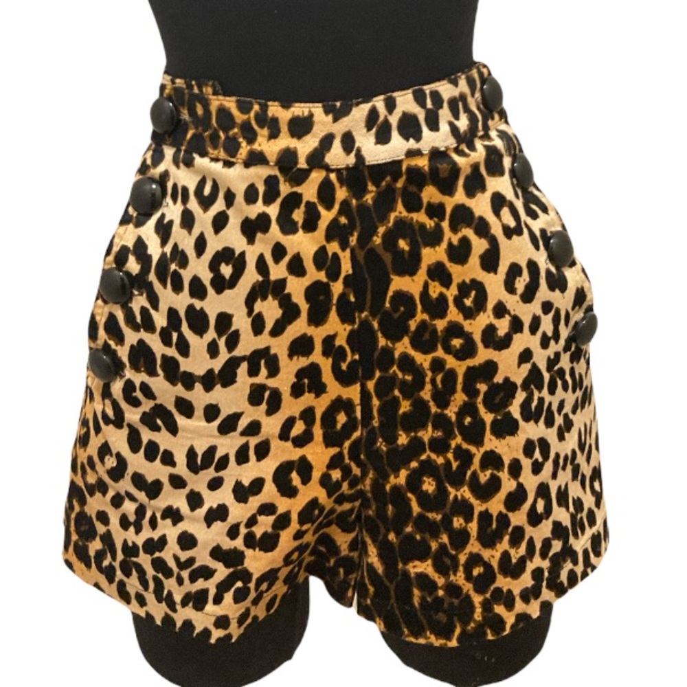 Voodoo Vixen High-Waisted Velvety Leopard Shorts